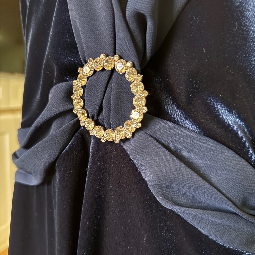 Robbie Bee Blue Velvet Halter Evening/prom/night out/cruise dress Plus 14 - Picture 10 of 10